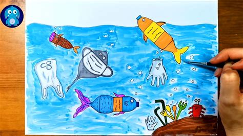 deniz kirliliği resmi çizme
